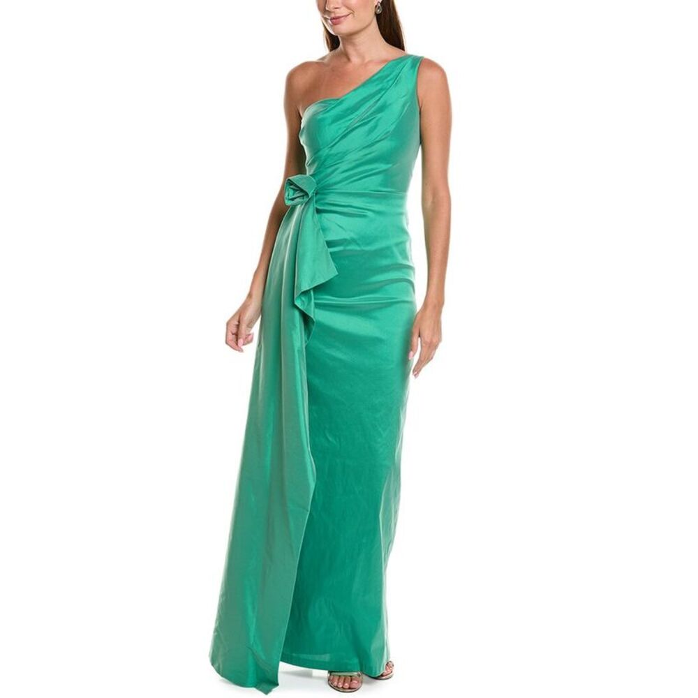 Teri Jon By Rickie Freeman Womens Taffeta One-Shoulder Flower Corsage Waist